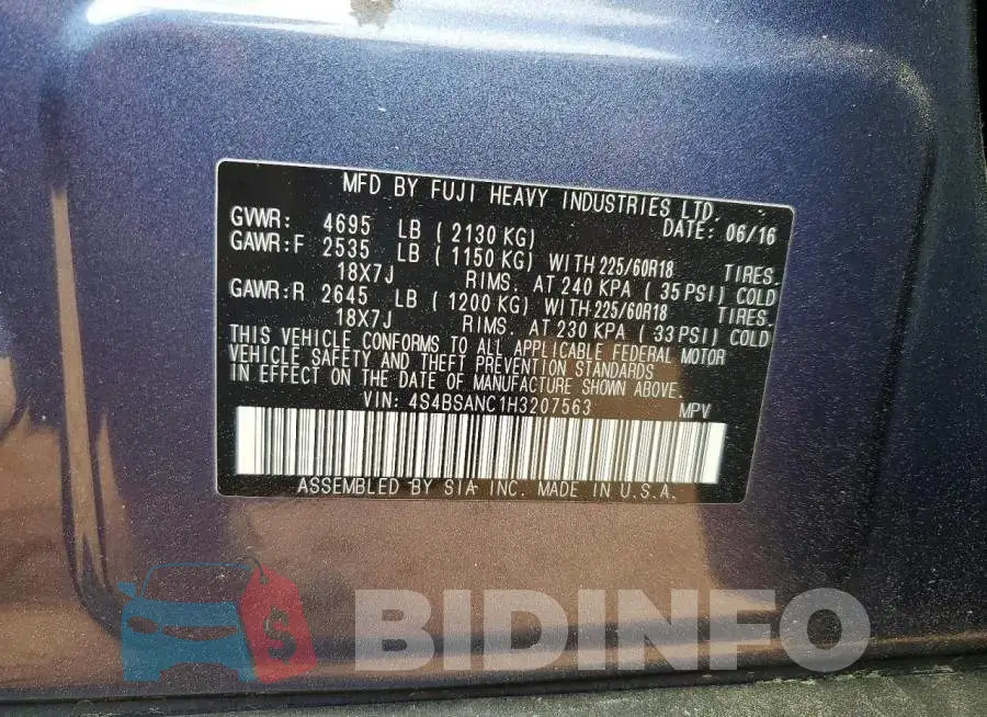 4S4BSANC1H3207563 Photo# 13