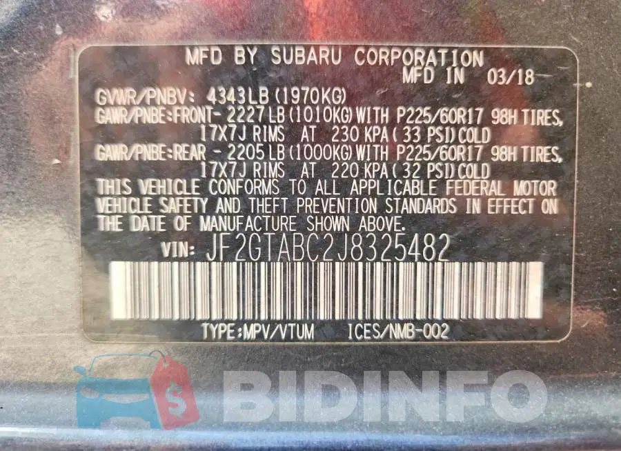 JF2GTABC2J8325482 Photo# 13