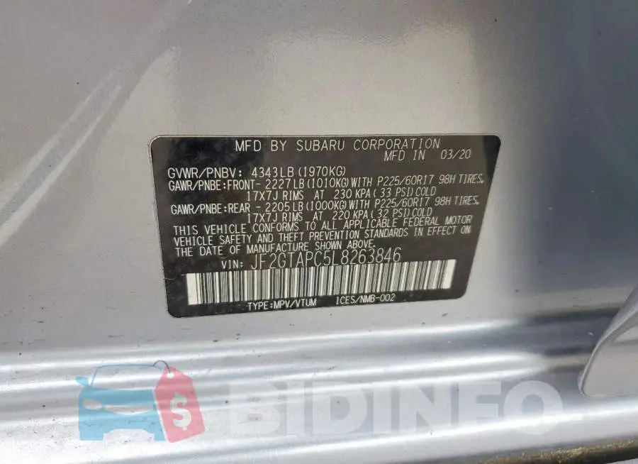 JF2GTAPC5L8263846 Photo# 13