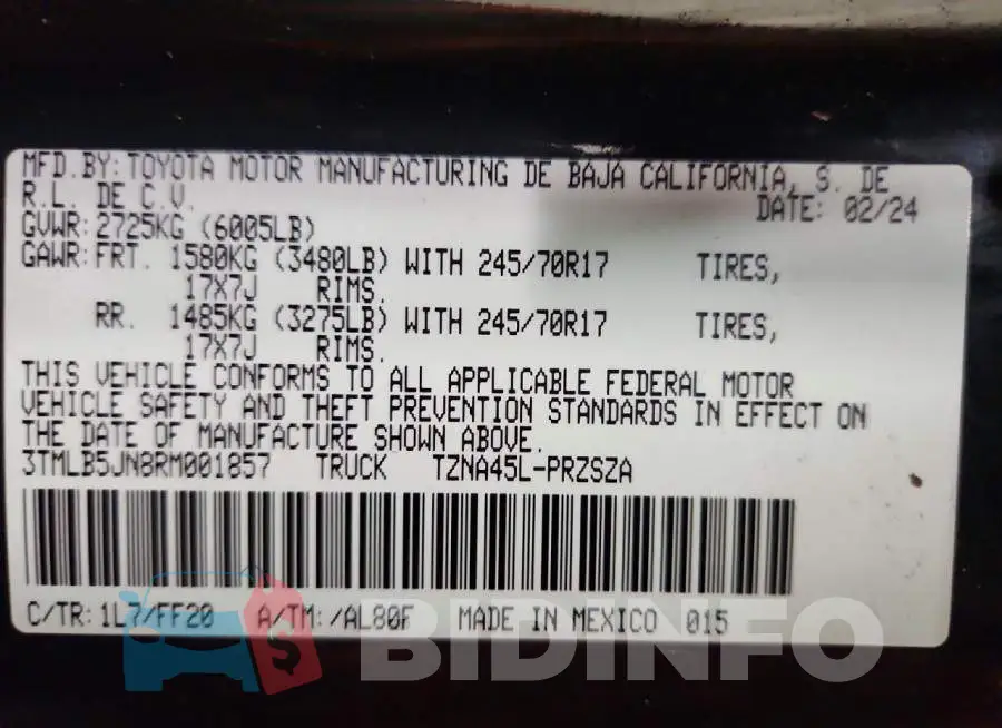 3TMLB5JN8RM001857 Photo# 12