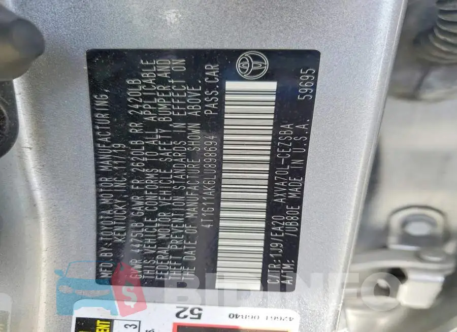 4T1G11AK6LU898694 Photo# 12