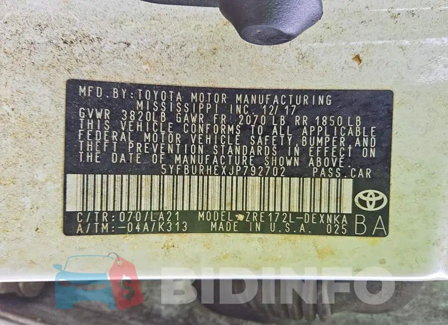 5YFBURHEXJP792702 Photo# 12
