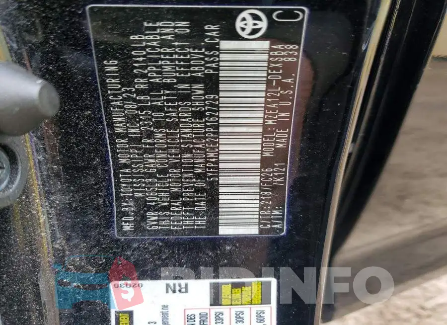 5YFP4MCE2PP162729 Photo# 12