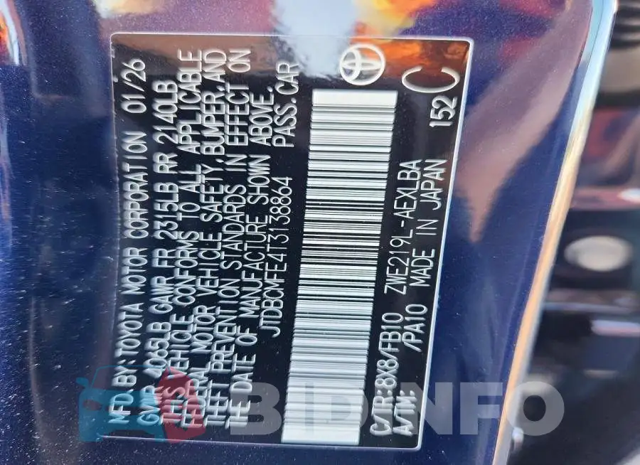 JTDBCMFE4T3138864 Photo# 12