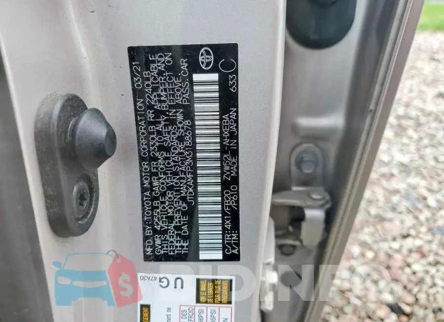 JTDKAMFP3M3188678 Photo# 12