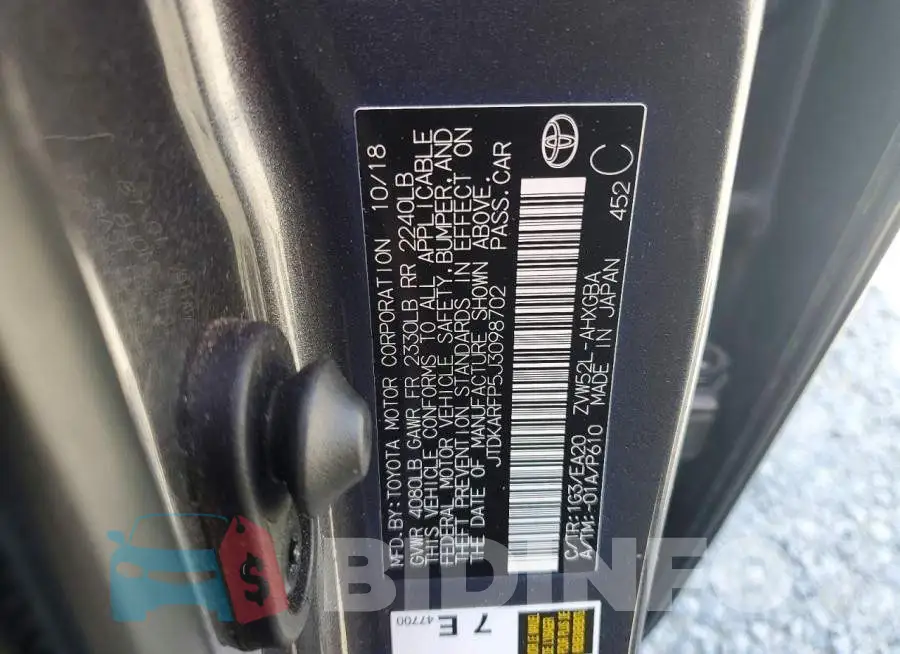 JTDKARFP5J3098702 Photo# 13