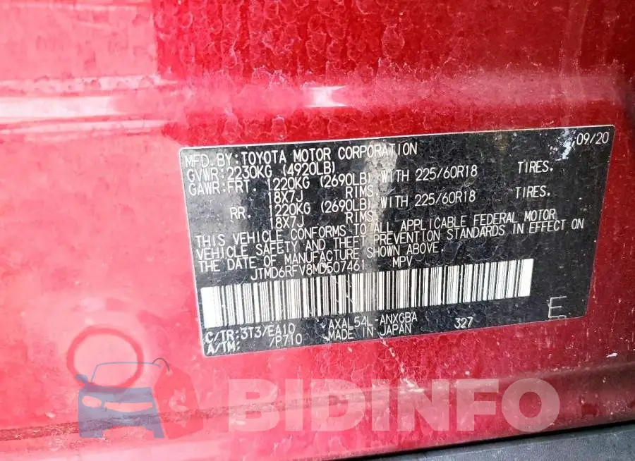 JTMD6RFV8MD507461 Photo# 12