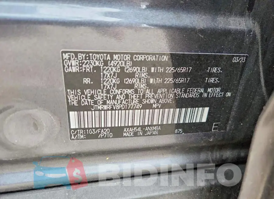 JTMRWRFV8PD177749 Photo# 13