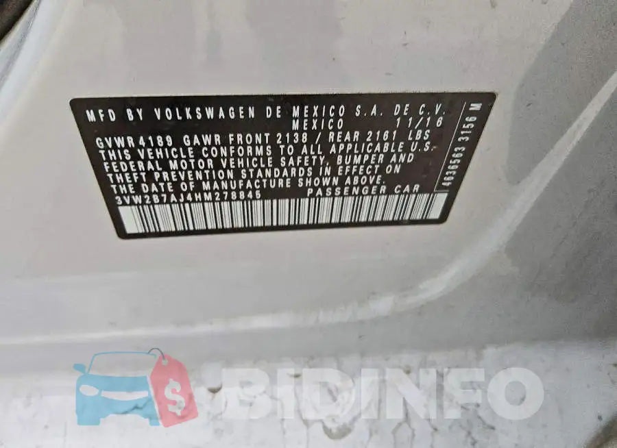 3VW2B7AJ4HM278845 Photo# 12