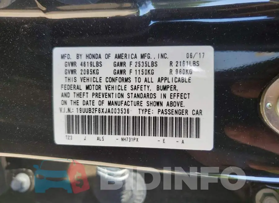 19UUB2F6XJA003536 Photo# 12