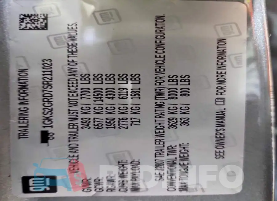 1GKS2GRD7SR211023 Photo# 14