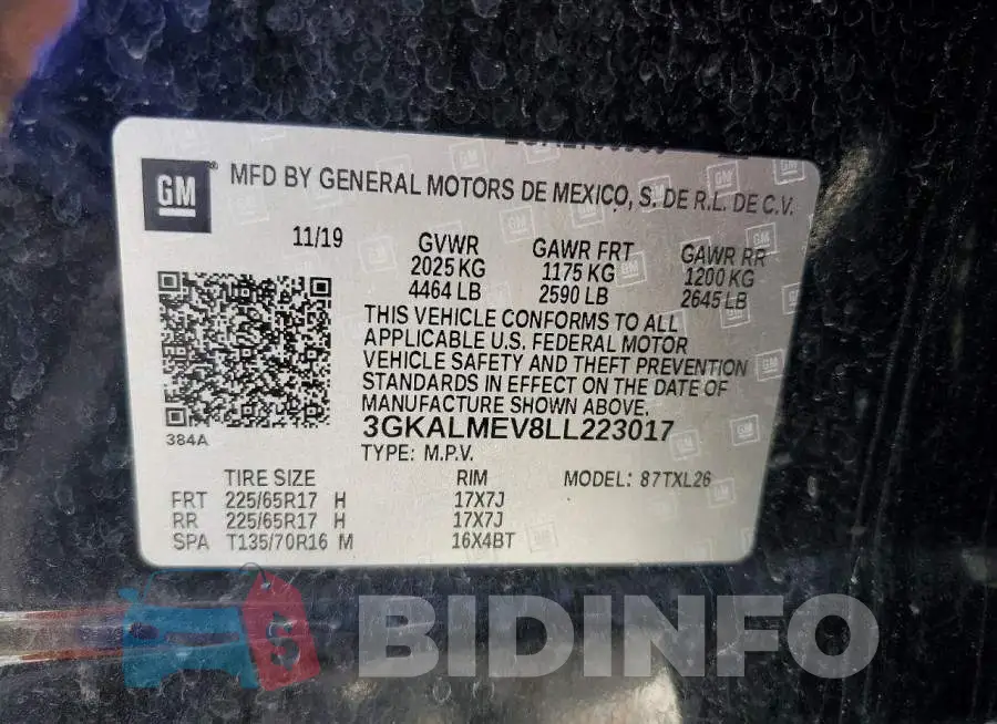 3GKALMEV8LL223017 Photo# 13