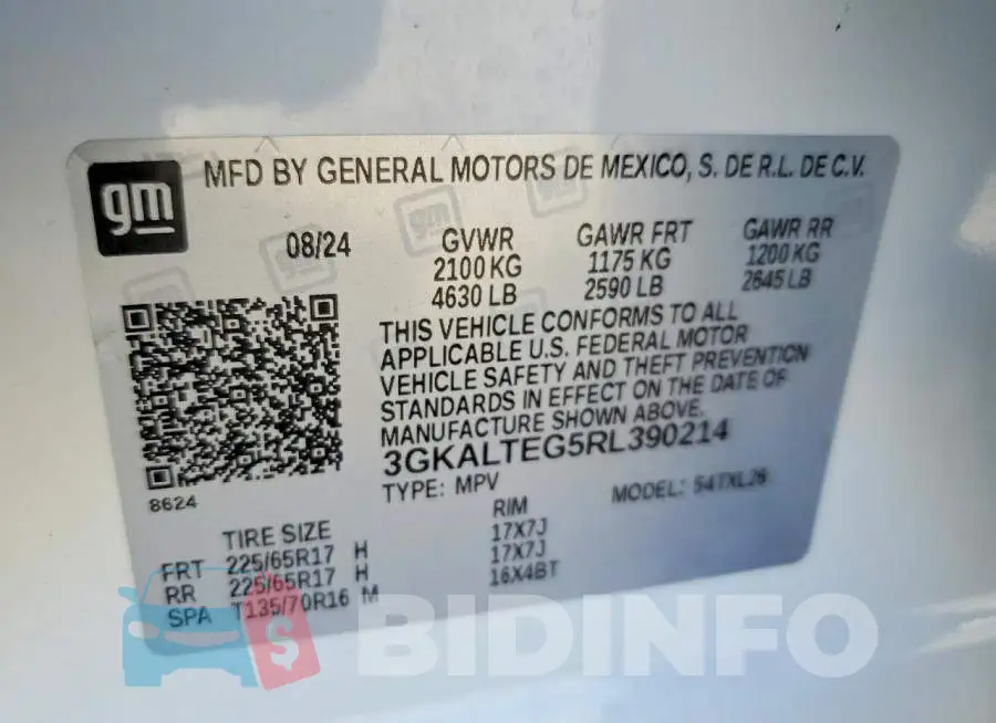 3GKALTEG5RL390214 Photo# 14