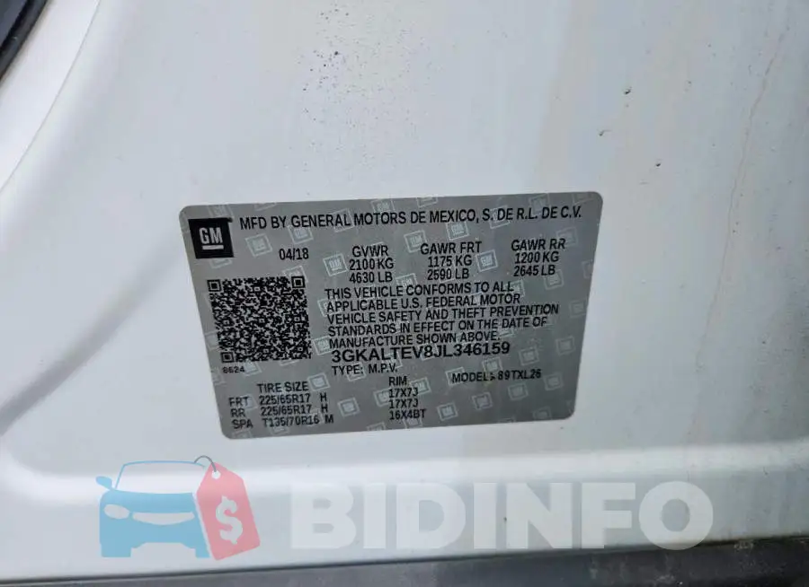 3GKALTEV8JL346159 Photo# 12
