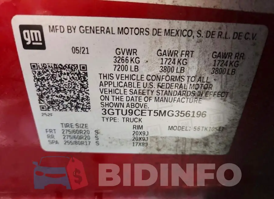 3GTU9CET5MG356196 Photo# 12