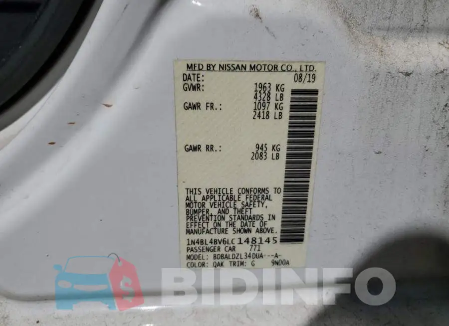 1N4BL4BV6LC148145 Photo# 12