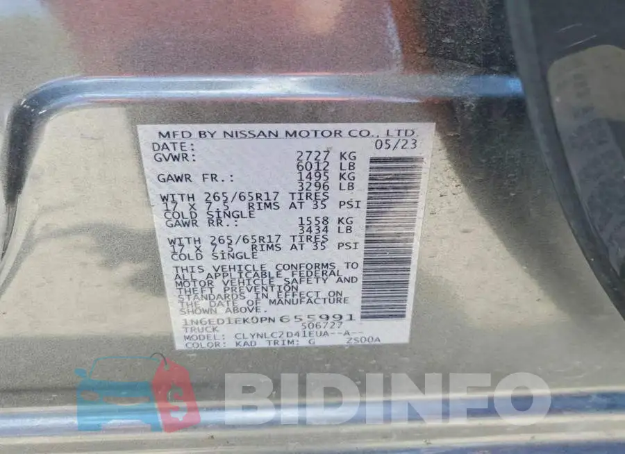 1N6ED1EK0PN655991 Photo# 13