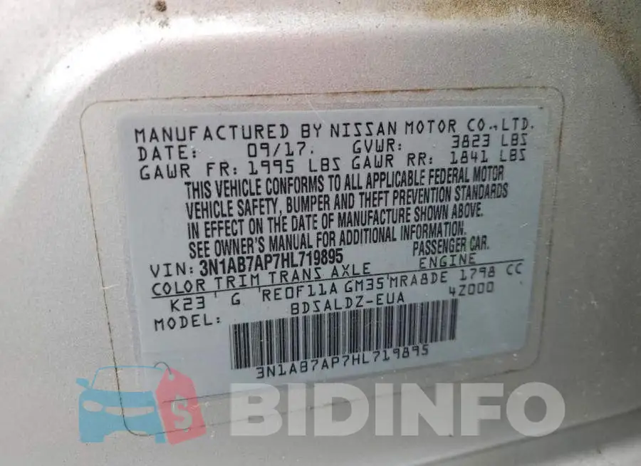 3N1AB7AP7HL719895 Photo# 13
