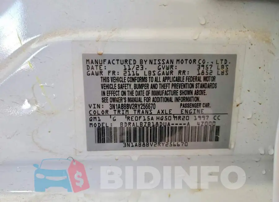 3N1AB8BV2RY256670 Photo# 13