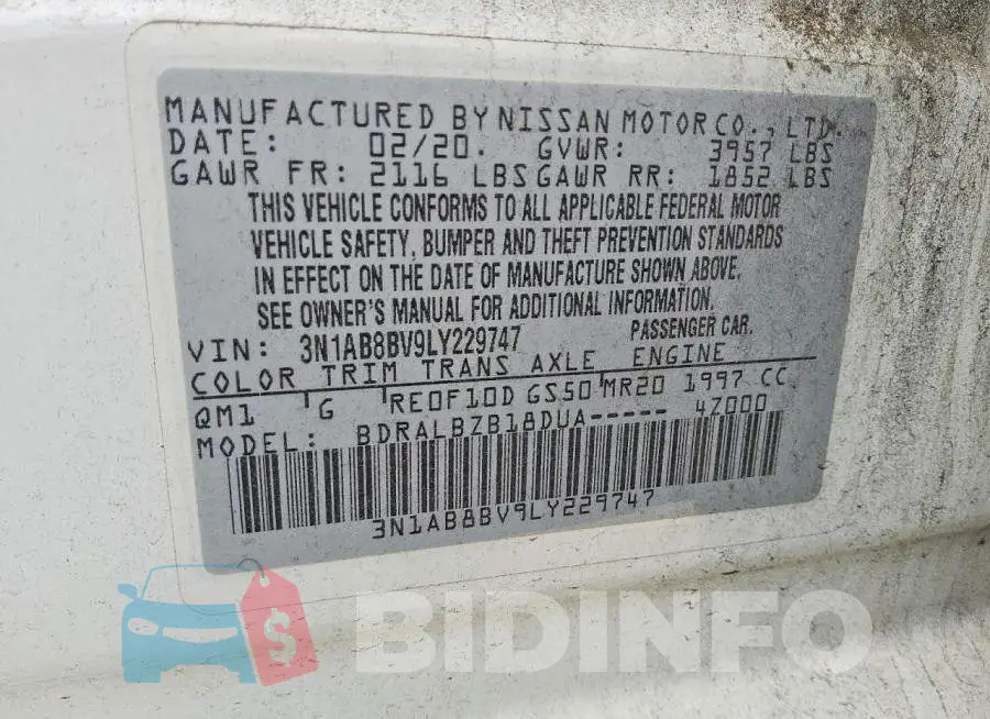 3N1AB8BV9LY229747 Photo# 12
