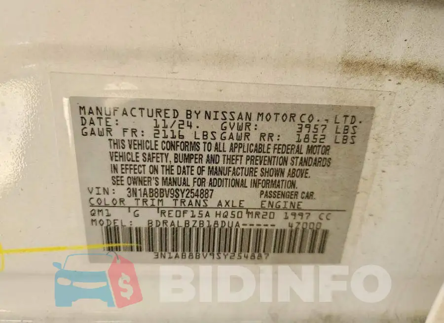 3N1AB8BV9SY254887 Photo# 12