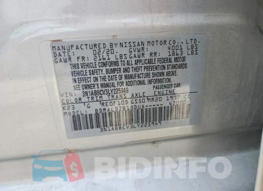 3N1AB8CV3LY225949 Photo# 12