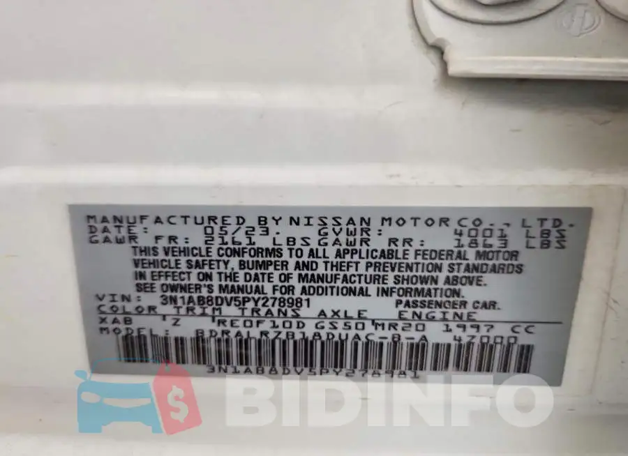 3N1AB8DV5PY278981 Photo# 12