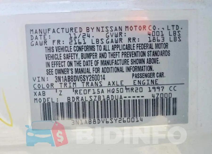 3N1AB8DV6SY260014 Photo# 12