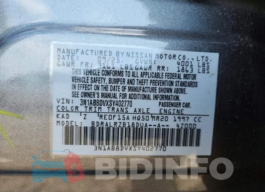 3N1AB8DVXSY402770 Photo# 12