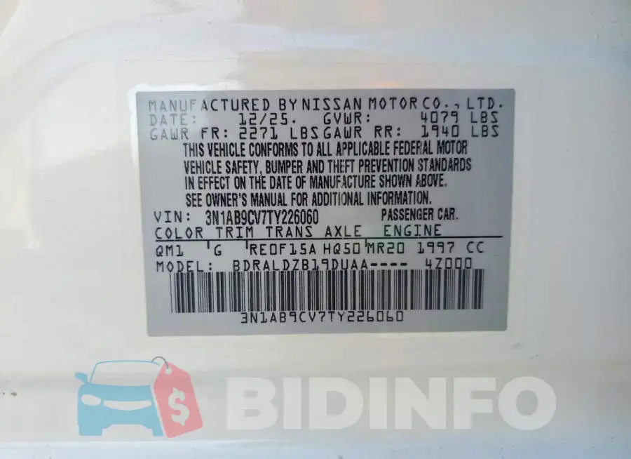 3N1AB9CV7TY226060 Photo# 12