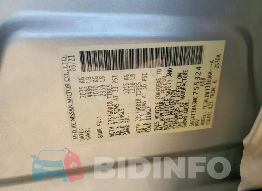 5N1AT3BA3MC755324 Photo# 13