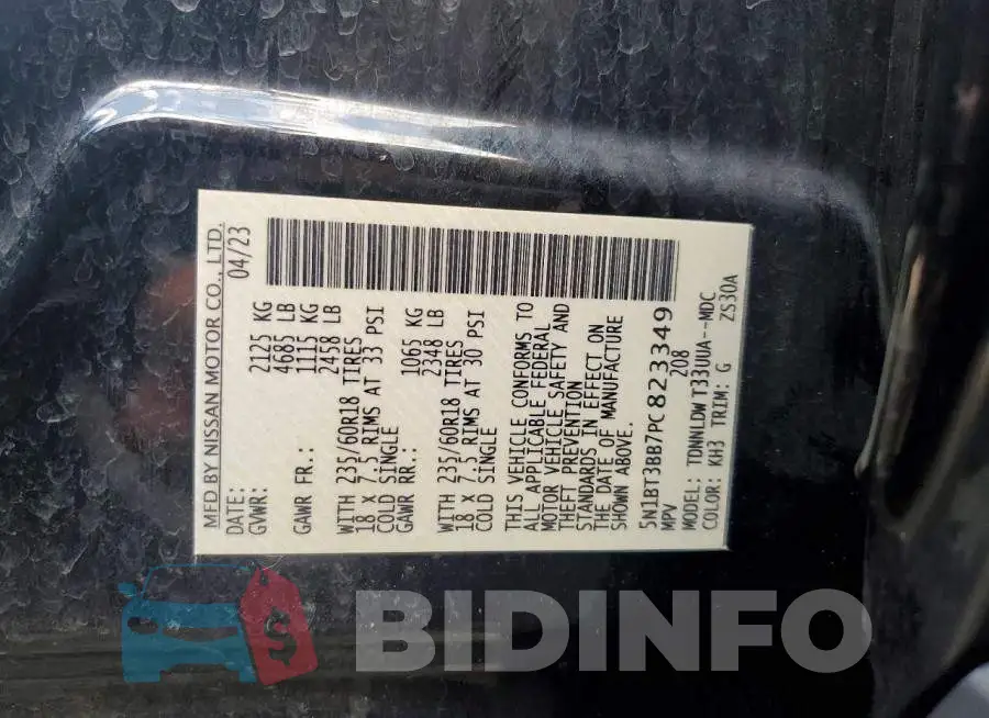 5N1BT3BB7PC823349 Photo# 13