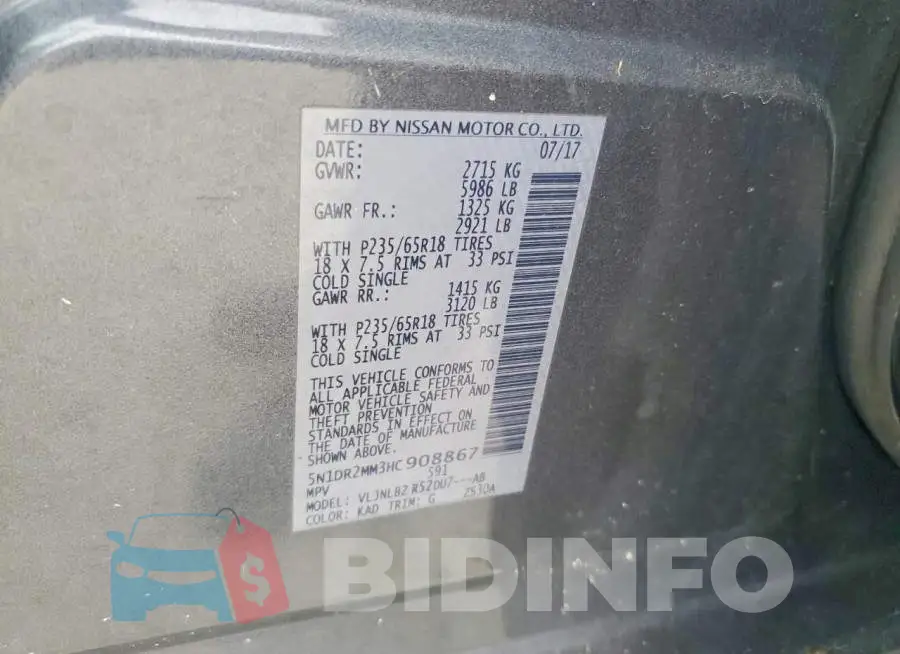 5N1DR2MM3HC908867 Photo# 13