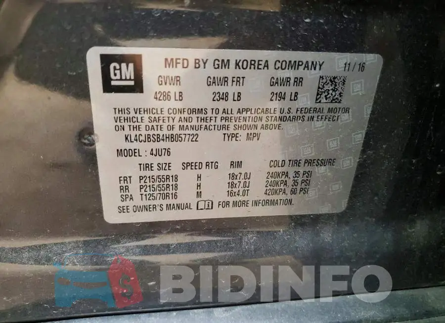 KL4CJBSB4HB057722 Photo# 13