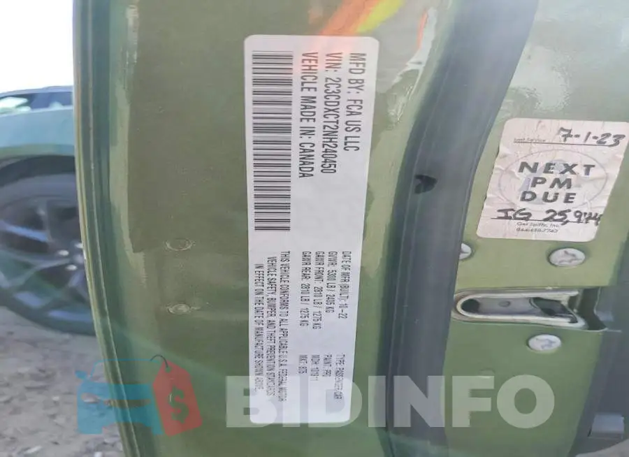 2C3CDXCT2NH240450 Photo# 13