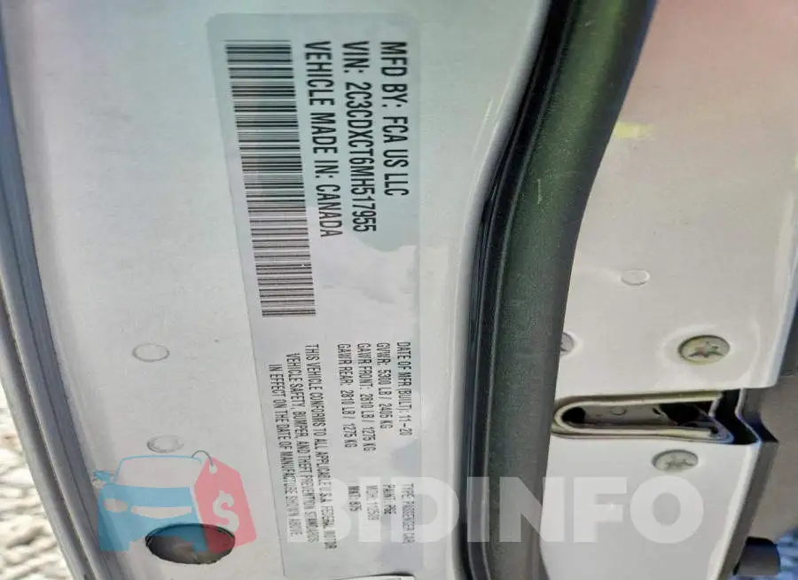 2C3CDXCT6MH517955 Photo# 13