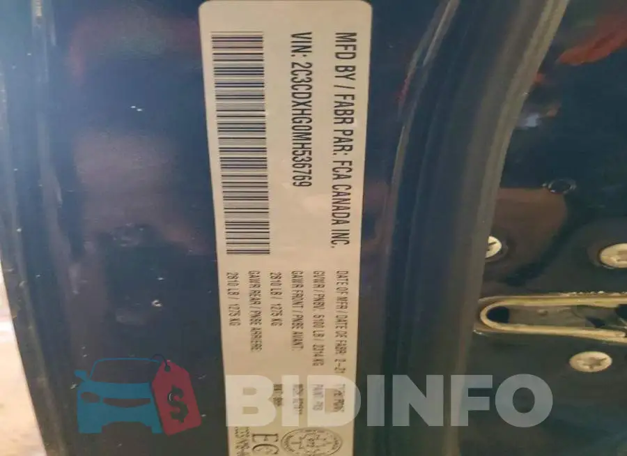 2C3CDXHG0MH536769 Photo# 12