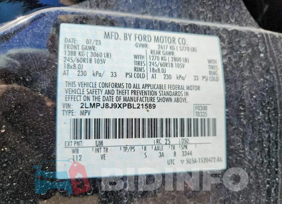 2LMPJ8J9XPBL21589 Photo# 13