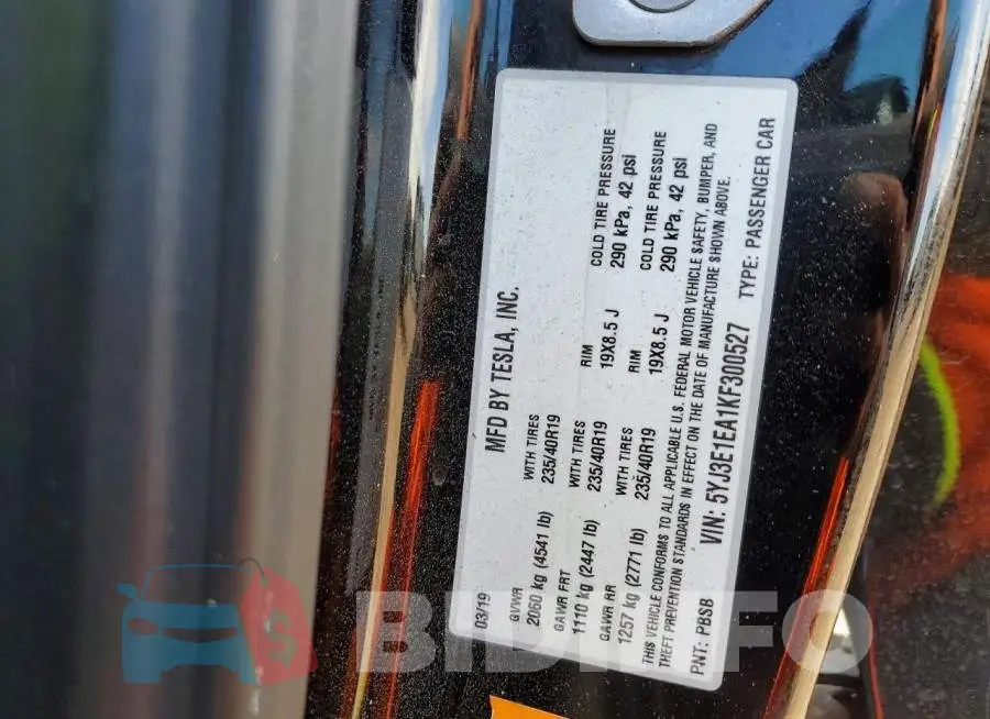 5YJ3E1EA1KF300527 Photo# 12