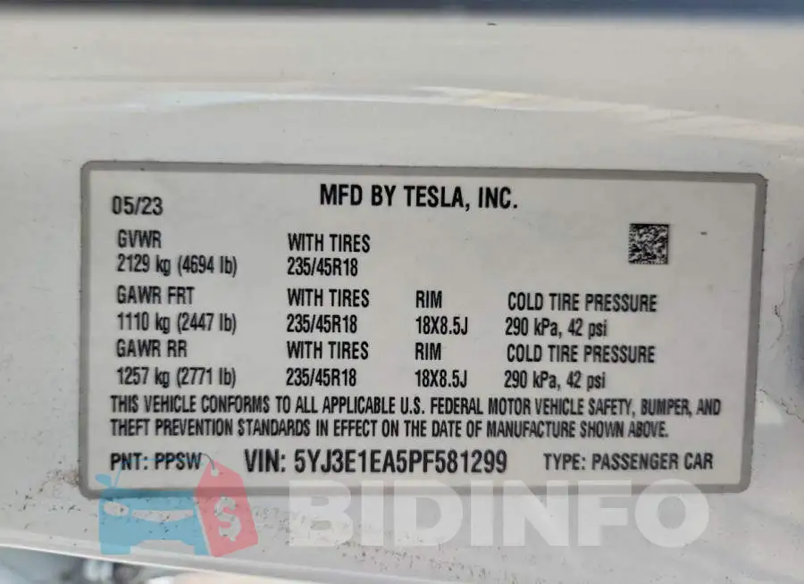 5YJ3E1EA5PF581299 Photo# 12