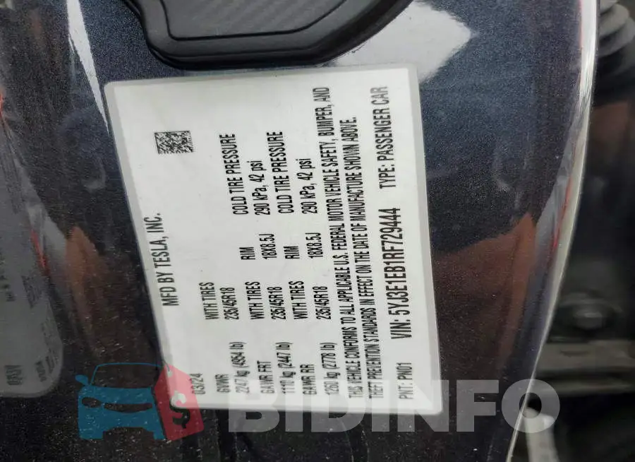 5YJ3E1EB1RF729444 Photo# 12