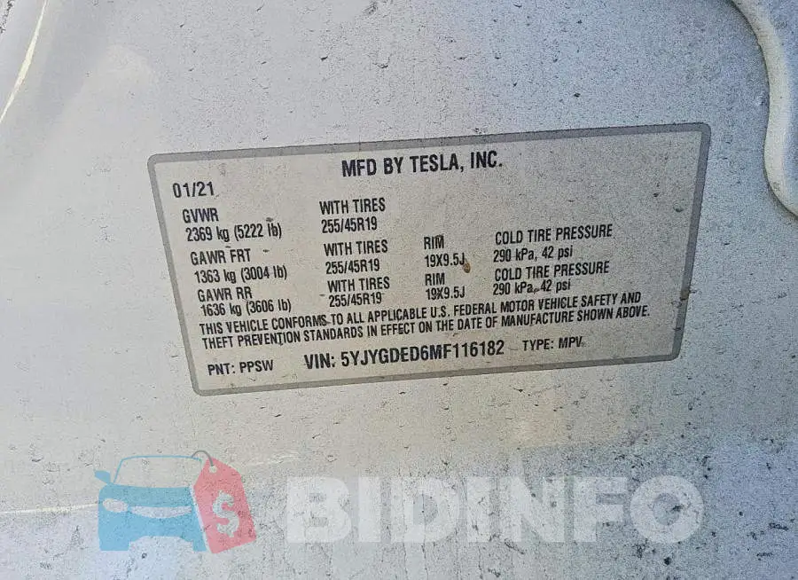 5YJYGDED6MF116182 Photo# 13