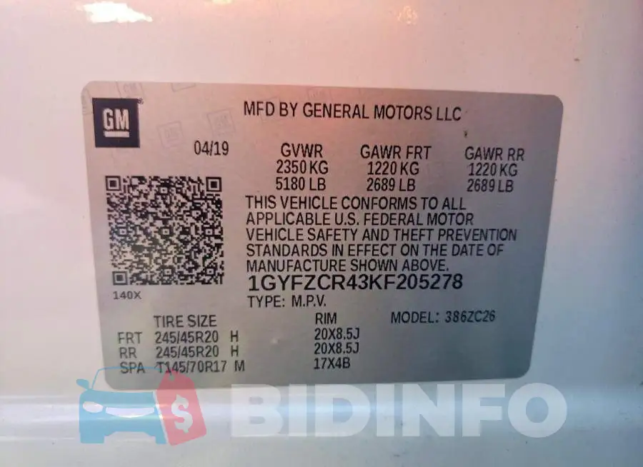 1GYFZCR43KF205278 Photo# 12