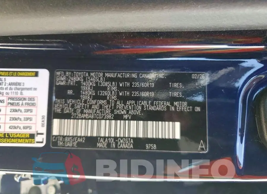 2T2BAMBA8TC073982 Photo# 13