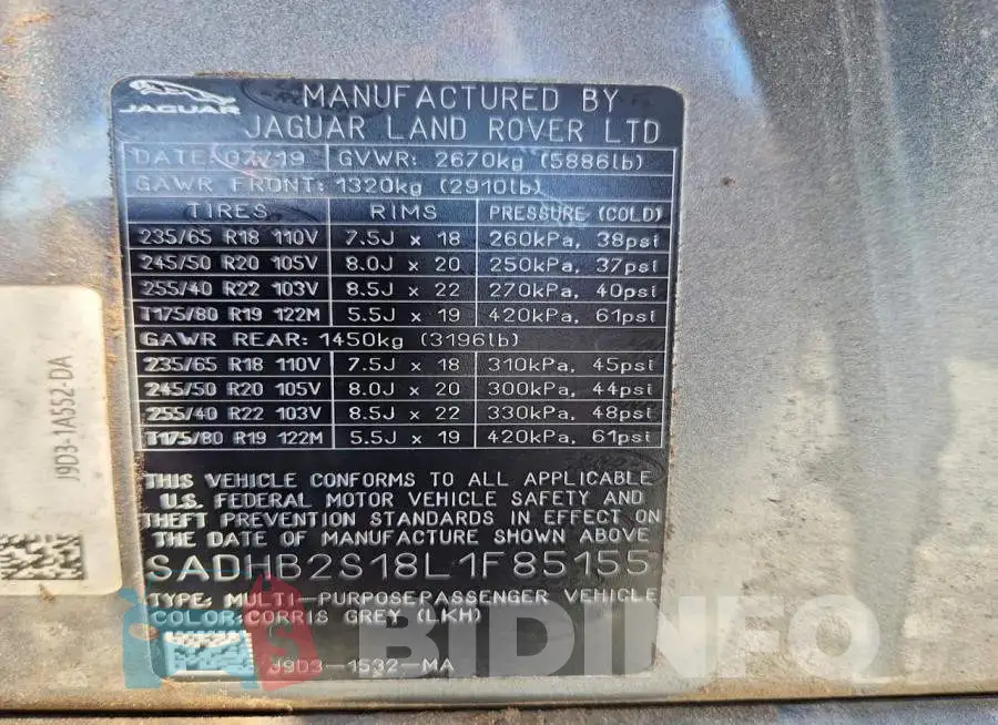 SADHB2S18L1F85155 Photo# 14