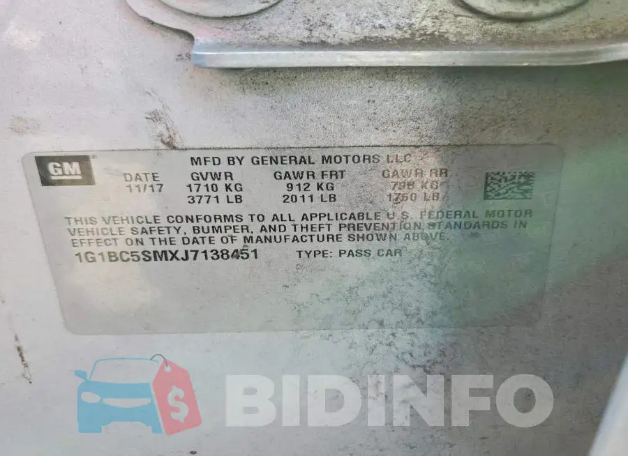 1G1BC5SMXJ7138451 Photo# 12