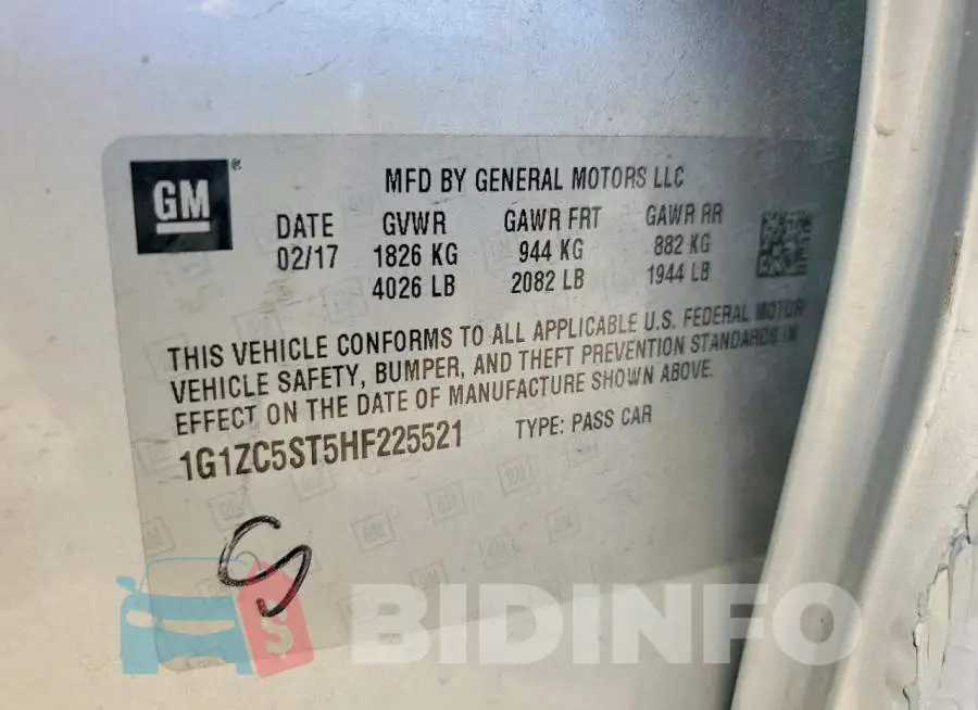 1G1ZC5ST5HF225521 Photo# 12