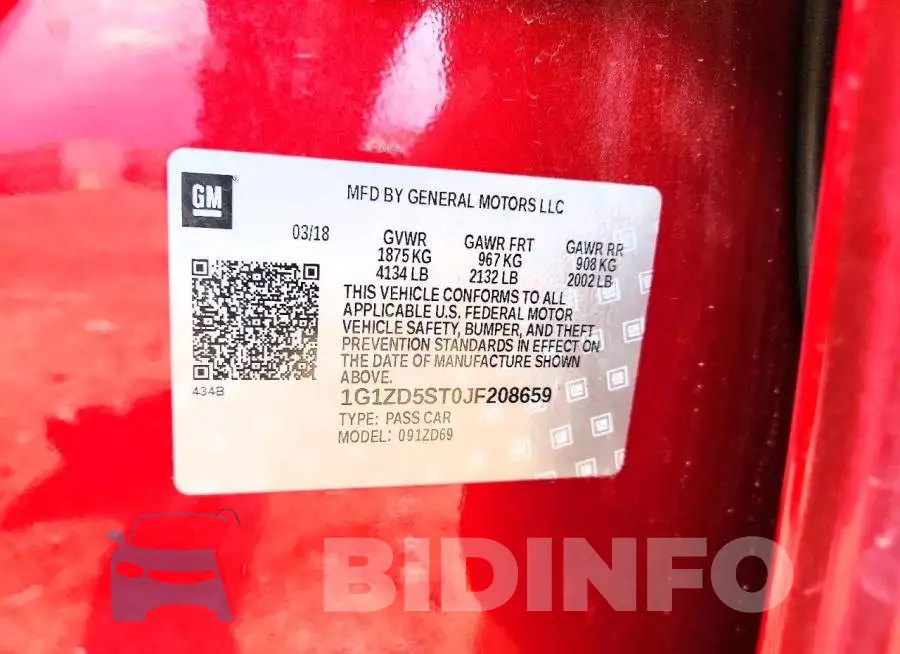 1G1ZD5ST0JF208659 Photo# 13