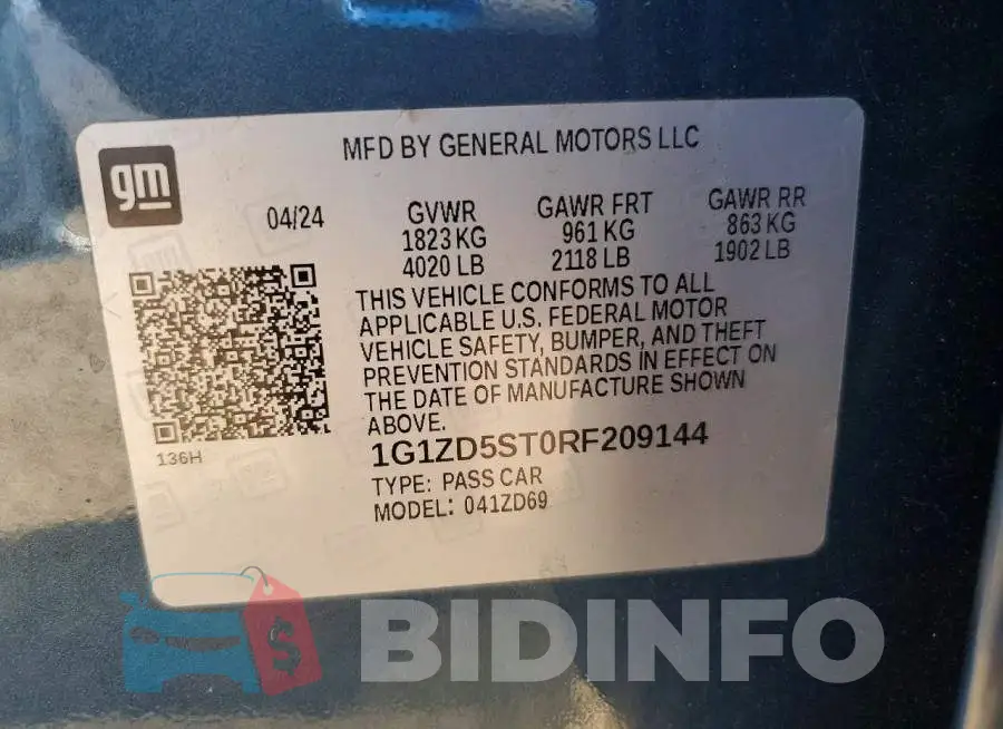 1G1ZD5ST0RF209144 Photo# 12