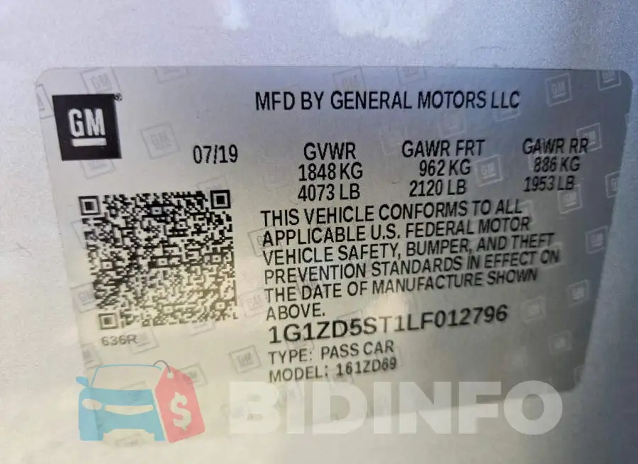 1G1ZD5ST1LF012796 Photo# 12